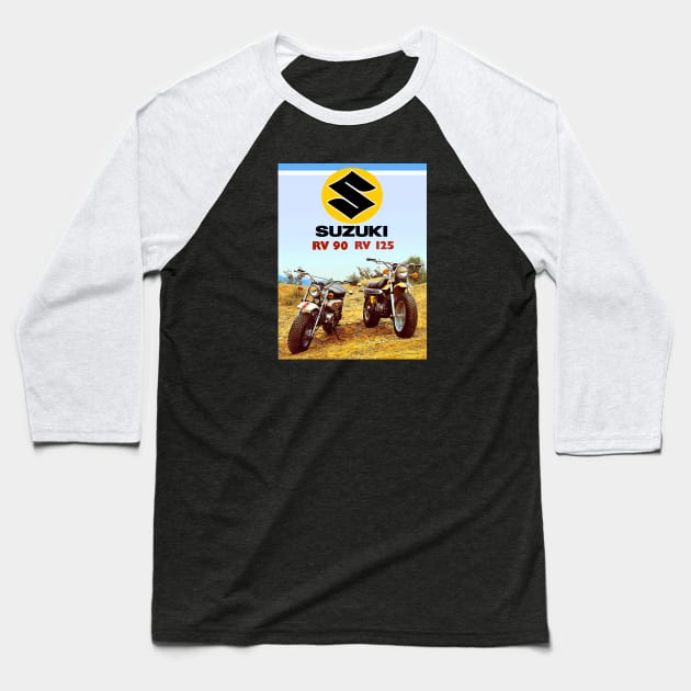 Suzuki RV 90/125 Baseball T-Shirt by Midcenturydave